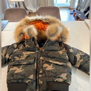 Jordan Craig Camouflage Puffer Jacket with Fur Hood